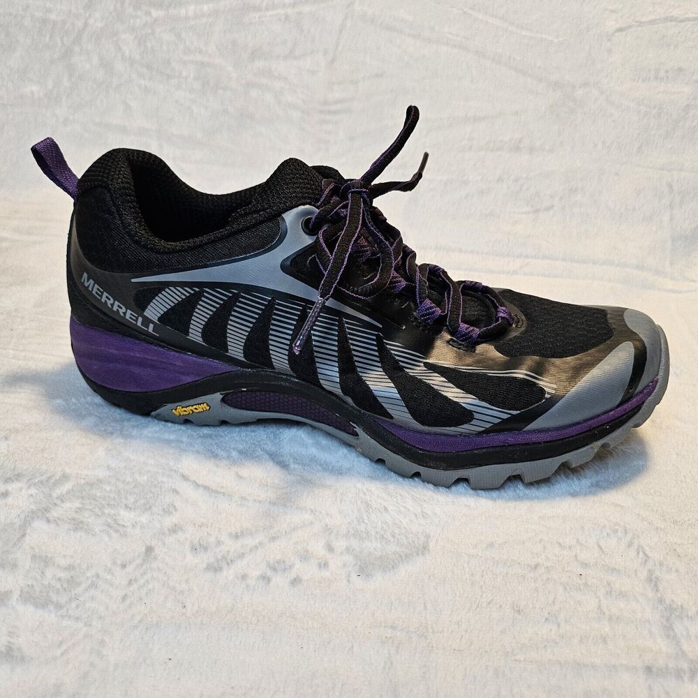 Womens Size 8 Merrell Siren Edge 3 Vibram Soles Purple Gray Black Hiking Cushion